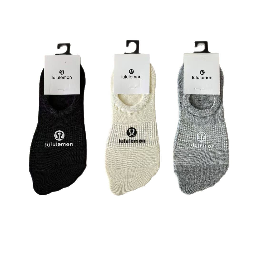 New Lulu women's invisible socks summer thin breathable cotton black…