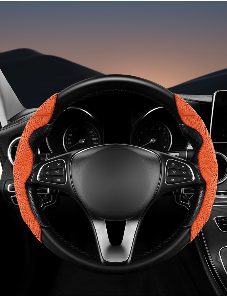 Nano Embossed Card Steering Wheel Cover for All Seasons, Car Handlebar Cover, Cross-Border Wholesale and Retail