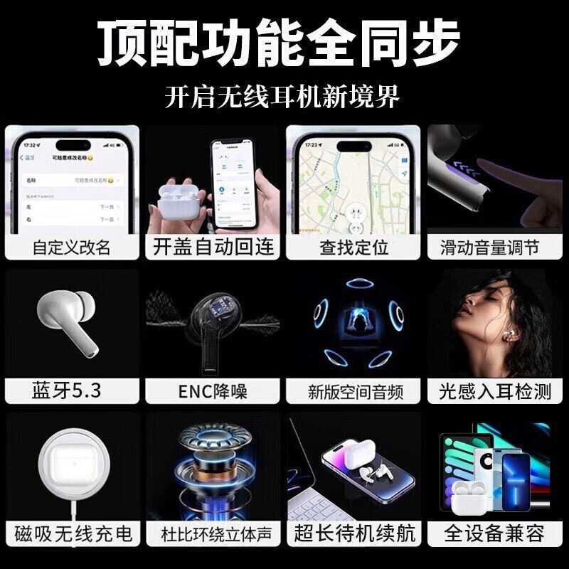 華強北七代無線bluetoothイヤホン改名定位入耳検査TWSイヤホン適用安卓アップル|undefined