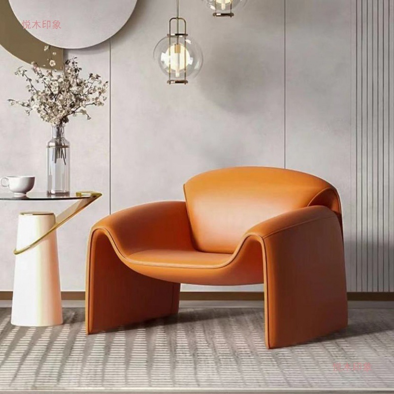 Designer M-Shaped Tiger Crab Chair Italian Light Luxury Leisure Single Small Sofa Apartment Living Room Bedroom Crab Chair