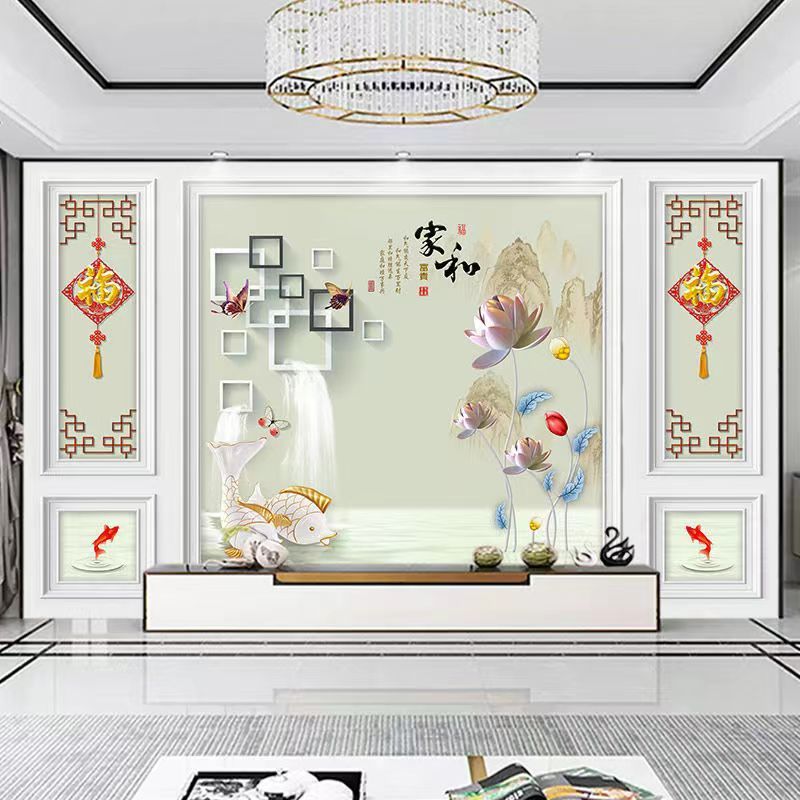 3d北欧电视背景墙布5d网红客厅卧室装饰墙画8d立体现代影视墙壁纸|undefined