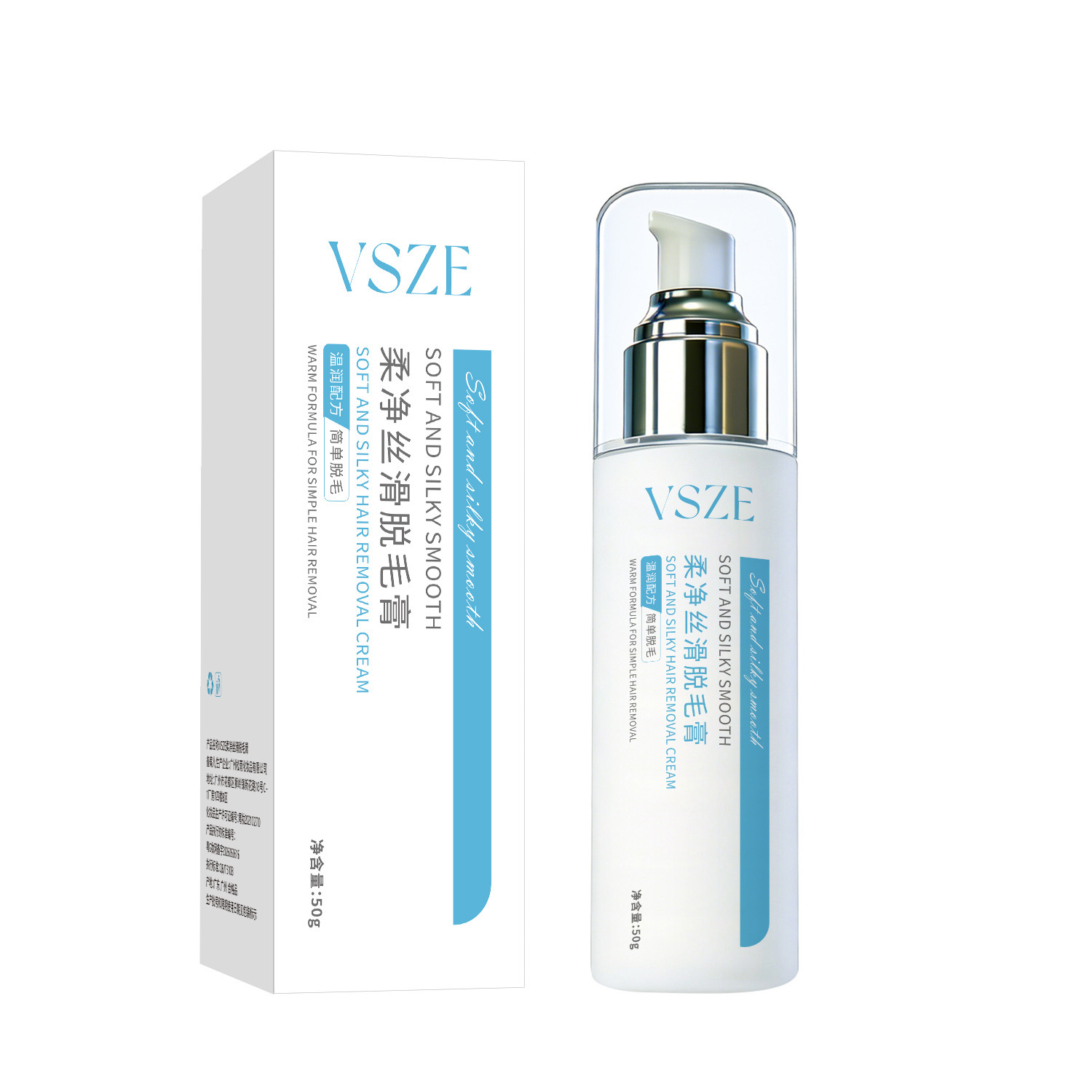 VSZE suave silky depilación crema suave, cuidado suave, no irritación, hidratación de la piel, limpia y sin marcas silky fabricantes en stock