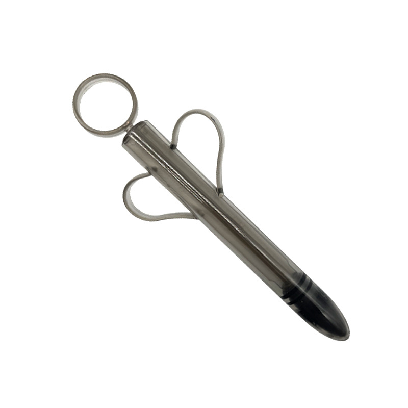 Lube Applicator Syringe, ABS Body with Silicone Tip, Black Adult Toy Accessory — detail image 18