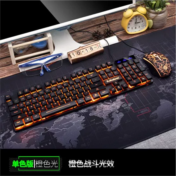 Viper Black Orange Game Keyboard Mouse