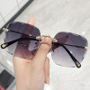 Fashionable square sunglasses, glasses solar-powered, 2021 collection, gradient