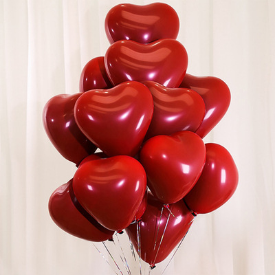 Bridal Celebration Room Decoration Balloons 10-inch Double Layer Thick Pomegranate Red Chanel Gemstone Red Wedding Ceremony Decoration Wholesale