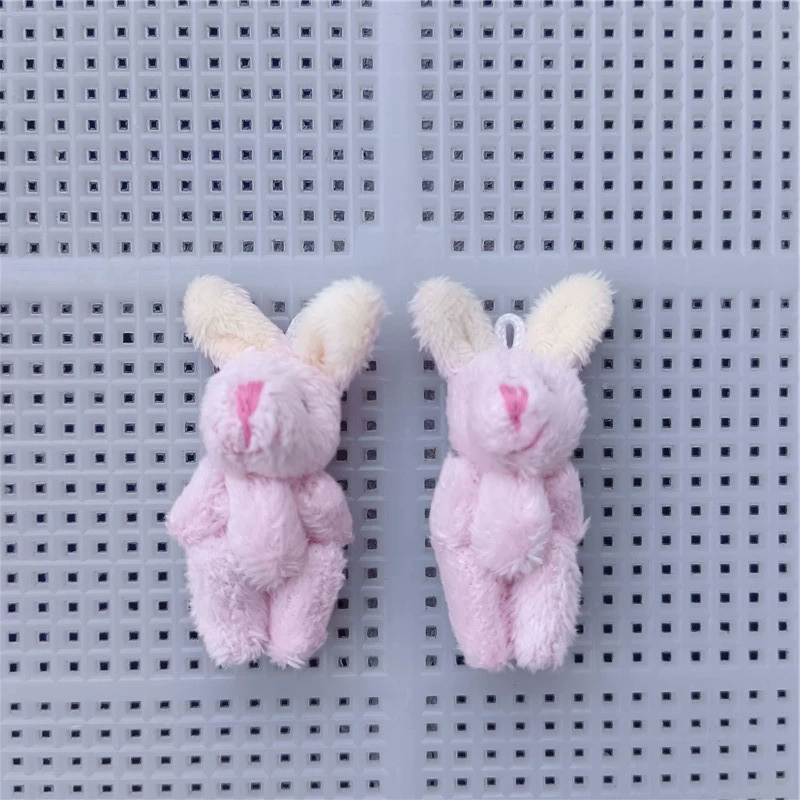 Plush Bag Charm, Handmade 8 cm Bear/Rabbit Accessory, Soft Plush Keychain, Random Color
