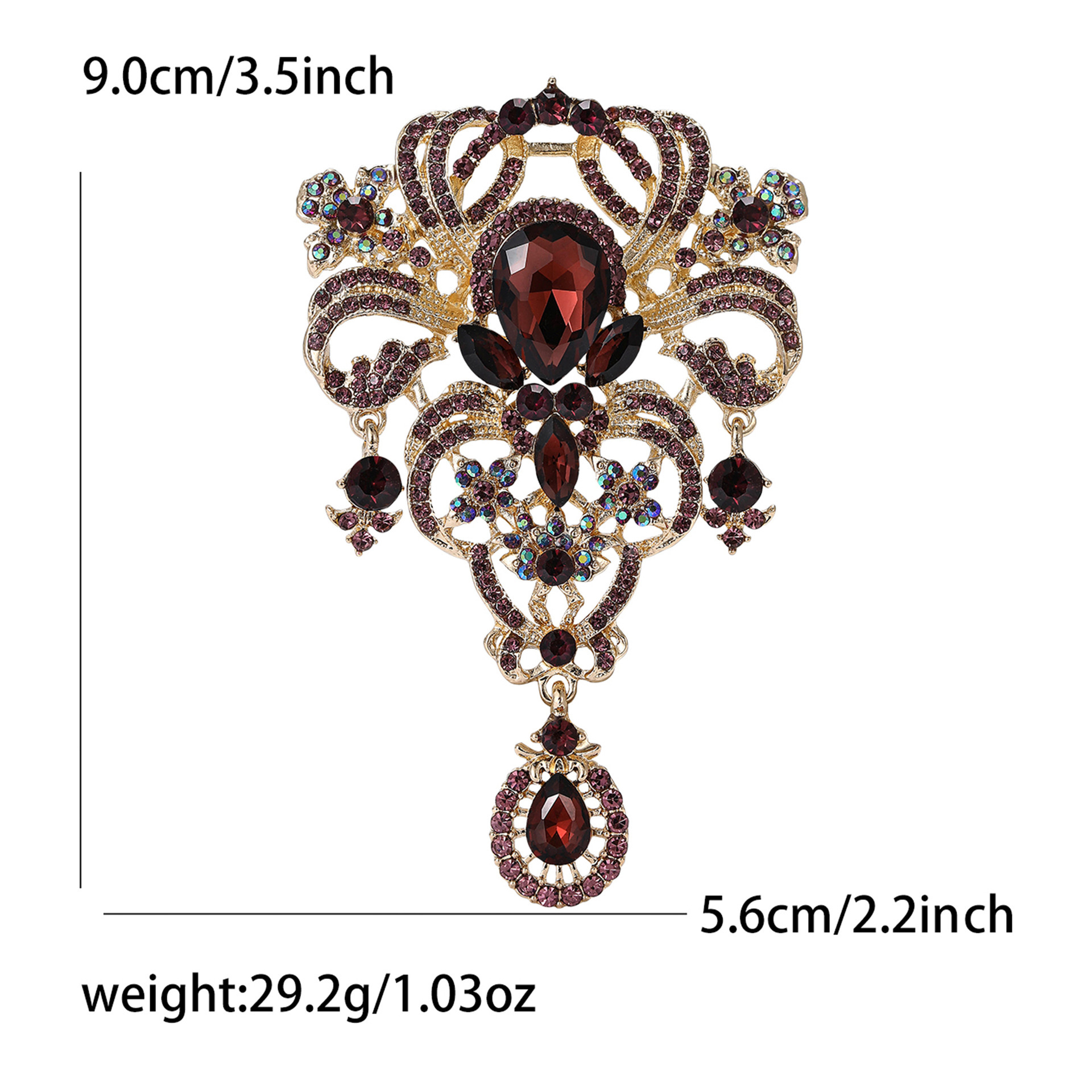 Hochwertige, luxuriöse Brosche im Palaststil aus Glas, modisches und elegantes Accessoire für Damenbekleidung._voghion.com