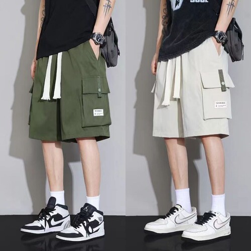 Workwear shorts for men, trendy summer versatile pants for men, summer American-style casual pants for boys, brand five-pocket shorts