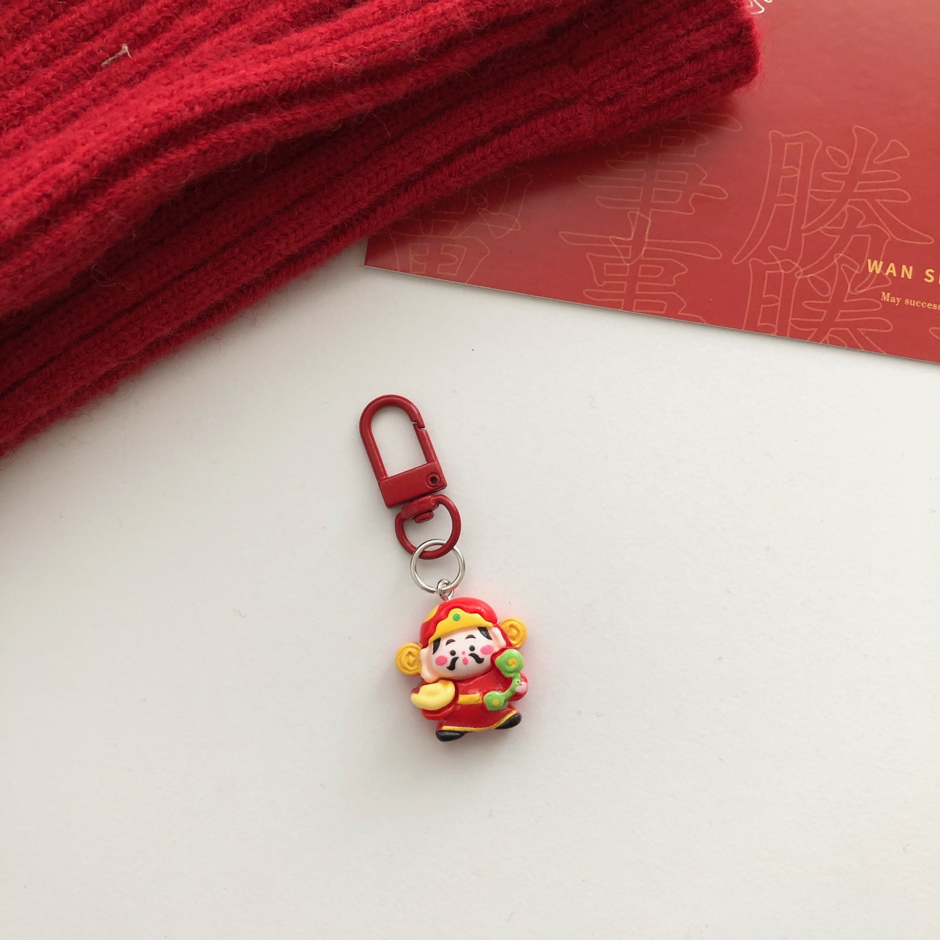 Año Nuevo Festival de Primavera Dios de la fortuna colgante llavero Yuan Bao riqueza bendición roja pequeña amiga colgante accesorios colgante regalo