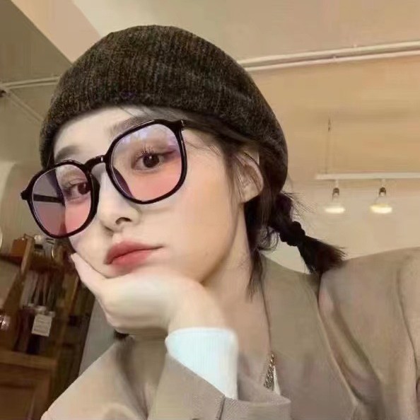 2022 New Little Red Book Plain Glasses Women's Online Popular Fashion Student Blush Piece Little Red Book Same Big Frame Sunglasses