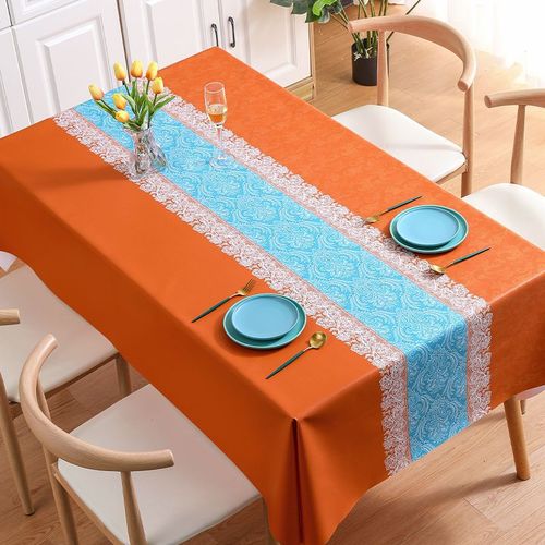 French lace high-end tablecloth wholesale waterproof, oil-proof, anti-scalding Nordic classical PVC tablecloth drop shipping