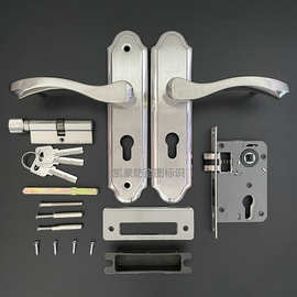 不锈钢执手锁室内门锁批发跨境卧室执手门锁木门锁套装机械门锁