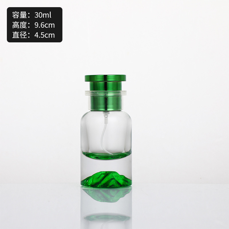 Botella de perfume de vidrio de alta calidad de 50ml botella vacía de marca con botella de aerosol de aceite esencial botella de cosméticos