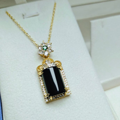 wholesale new pattern Set Chalcedony No business card Pendant Black chalcedony agate Pendant Jade Pendant jewelry gift