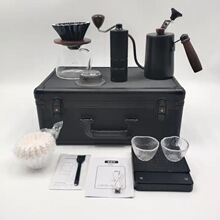 精品咖啡器具套装磨豆机分享壶手冲壶磨豆机铝盒套 咖啡套装批发