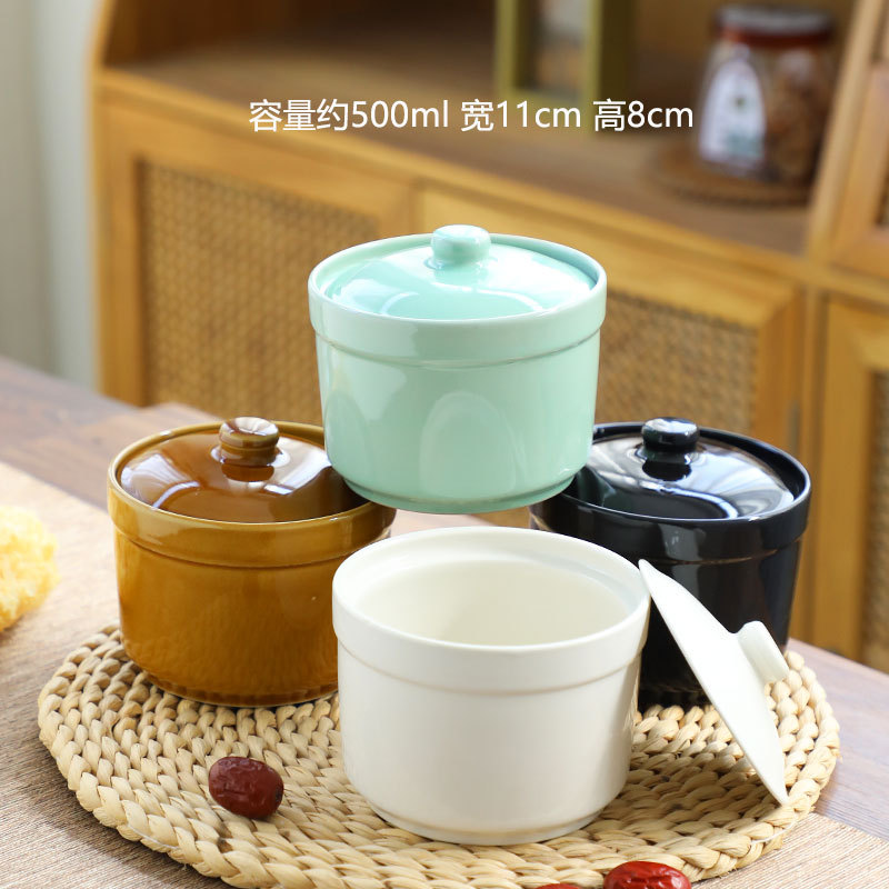 Taza de estofado de olla de barro guisada recta en agua, olla de estofado de una persona, olla de sopa con tapa, shaxian snack, nido de pájaro, olla de sopa hirviendo de cerámica