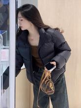 复古简约短款羽绒服女小个子2025冬新款时尚流行白鸭绒面包服外套