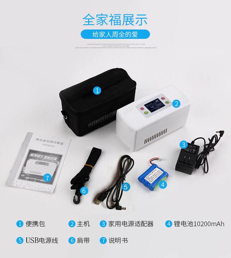 Someter Insulin Refrigerator Portable Intelligent Medicine Incubator Mini Car Refrigerator Charging Constant Temperature