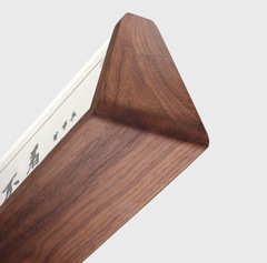 Triangle meeting card wooden seat card double-sided acrylic anti-fall table card solid wood table sign conference duty table card