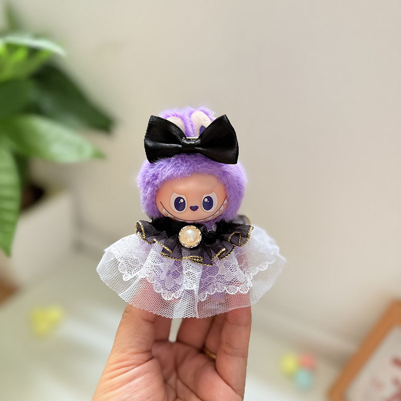 迷你版4.0LABUBU搪胶脸毛绒盲盒玩偶衣服圣诞套装小鼻嘎心底密码|undefined