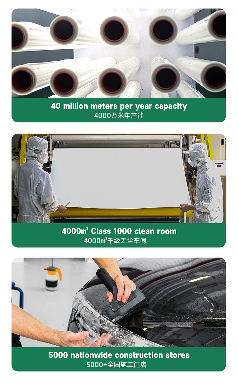 Tpu Invisible Car Cover, Car Paint Protection Film, Ppf, Self-Recovering, Anti-Scratch, Anti-Yellowing, Anti-Dirt, Transparent Protective Film