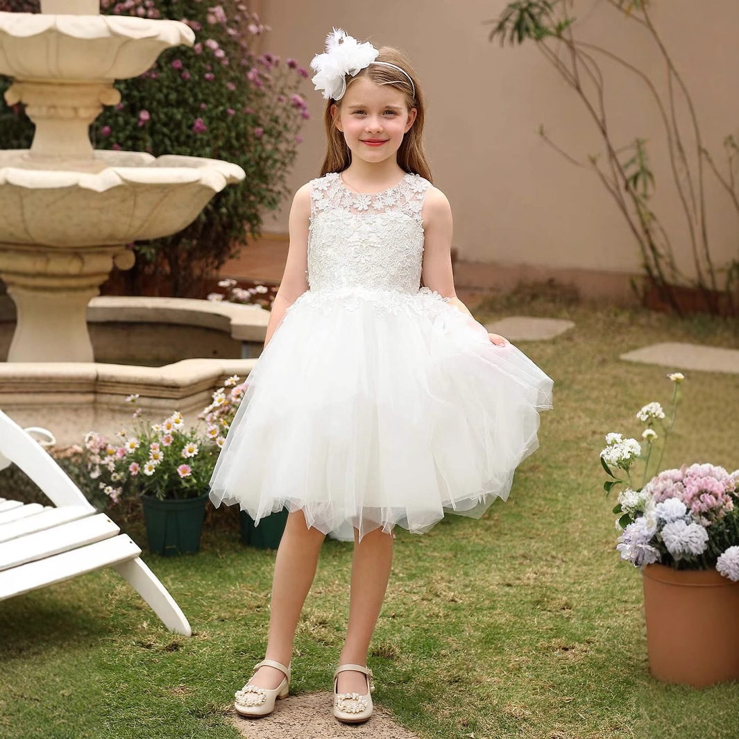 Vestido de noche infantil princesa princesa de flores de alto nivel vestido de boda chica anfitriona vestido de piano
