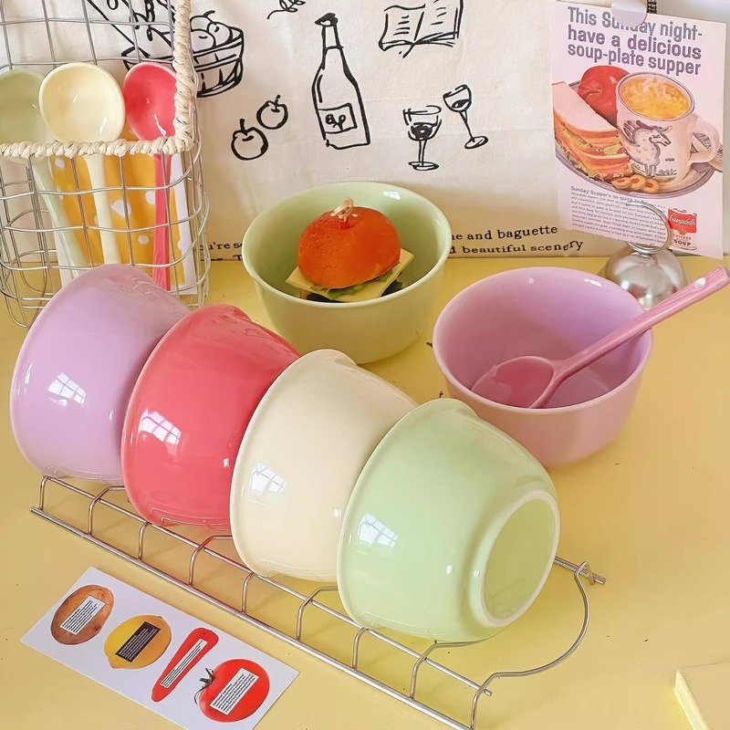 Ins風がとてもきれいなボウル家庭用高颜値陶磁器ご飯ボウル個人専用食事ボウル洗練されたボウル|undefined