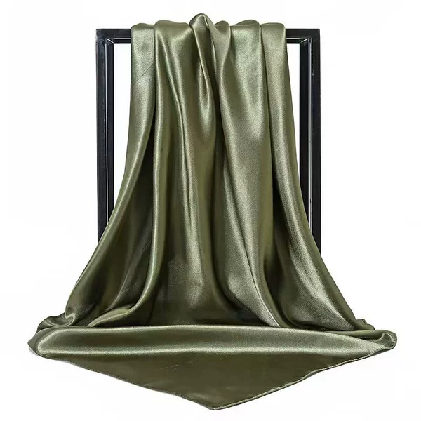 Satin solid color olive green