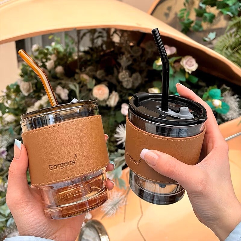 高颜値グラスネット赤竹節杯結婚祝いお返しお土産とプレゼントコーヒーストローカップ|undefined