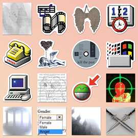 160张亚元素美式复古创意贴纸个性千禧风氛围感装饰手机手账贴画