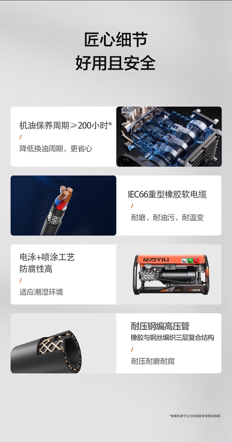 Yili Commercial Cleaning Machine Car Washing Machine 9525 High Power High Pressure Powerful Floor Washing Farm Car Wash Shop Dedicated
