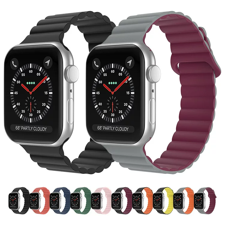 Apple, nike, силиконовый двухцветный ремешок для часов