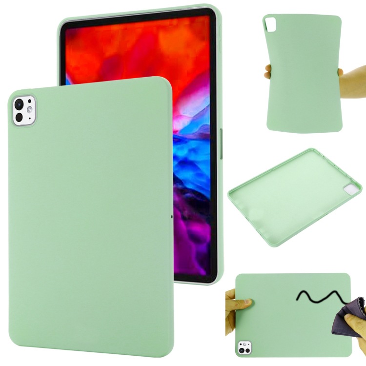 Estancia de silicona líquida plana de color sólido para iPad Pro 11 2024 / iPad Pro 13 2024 / iPad Air 1
