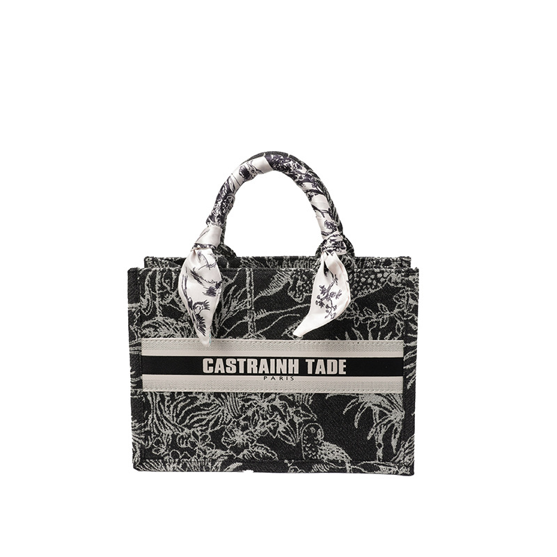 Tela impresa bosque tropical tote bolso para mujeres 2026 nuevo tamaño transfronterizo bolso de hombro grande capacidad