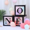 3 чёрных коробки, набор букв ONE