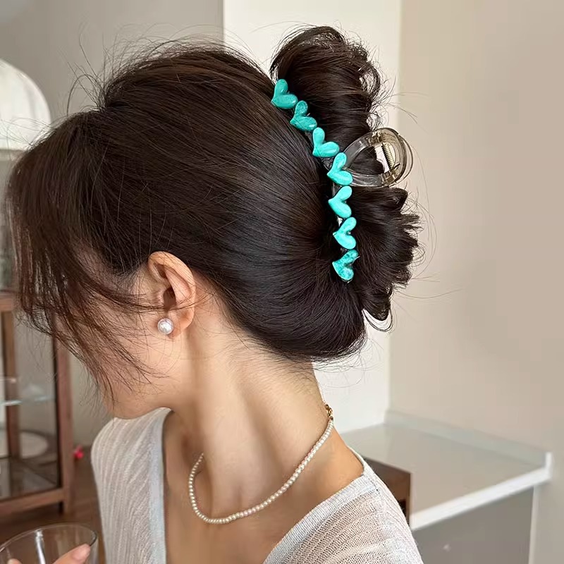 Clip de captura de acrílico 2025 nuevo clip de tiburón simple grande de alta gama, horquilla de pelo en la parte posterior de la cabeza, tocado de verano