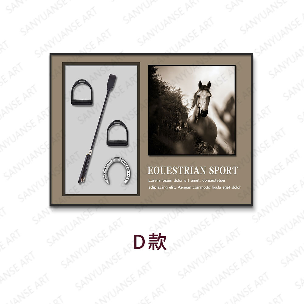 Instalación física tridimensional, pintura colgante, sala de modelos, entrada, pintura decorativa, sala de estar, mural retro europeo, arte creativo ecuestre