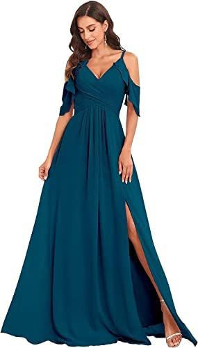 Vestido de dama de honor de gasa sin tirantes adecuado para vestidos de boda con tirantes abiertos Vestido de fiesta de boda con pliegues