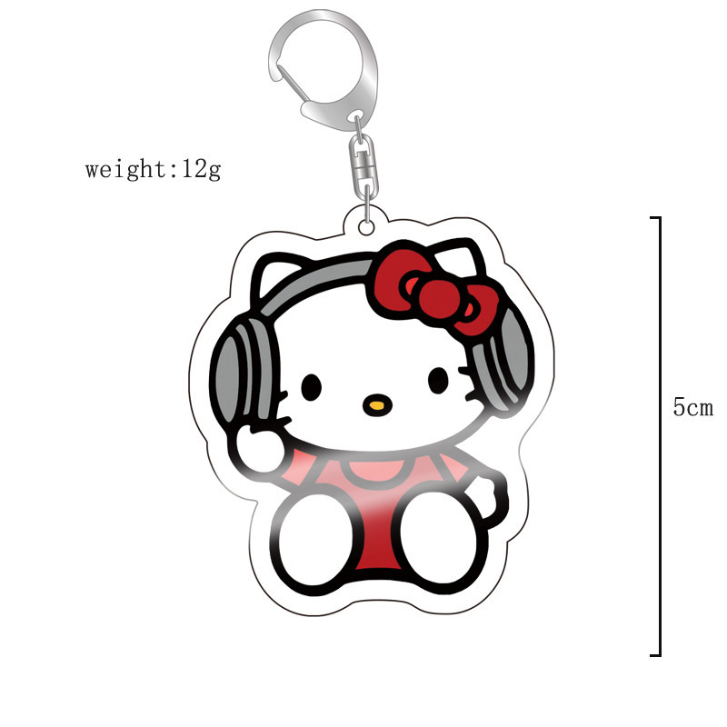 Transfronterizo nuevo animado 2D perímetro Sanliou Hello lindo gato Colomia acrílico llavero image 9