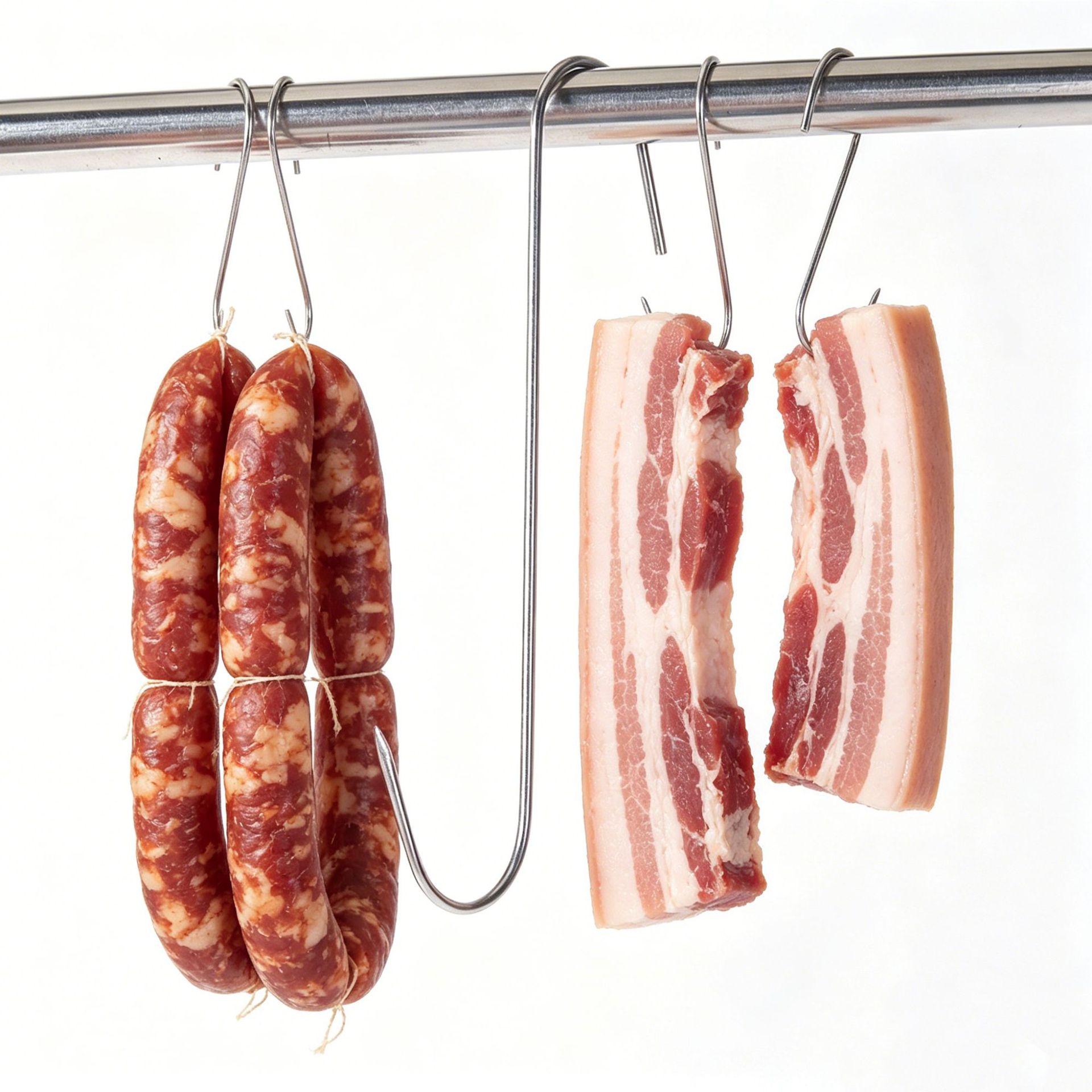 Common kitchen hooks: stainless steel S-shaped ham hooks/solid thickened hooks for hanging sausages, roast duck, and roast chicken