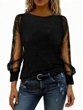 V 36938 Long Sleeve Round Neck T-Shirt ����Բ��T�� ����
