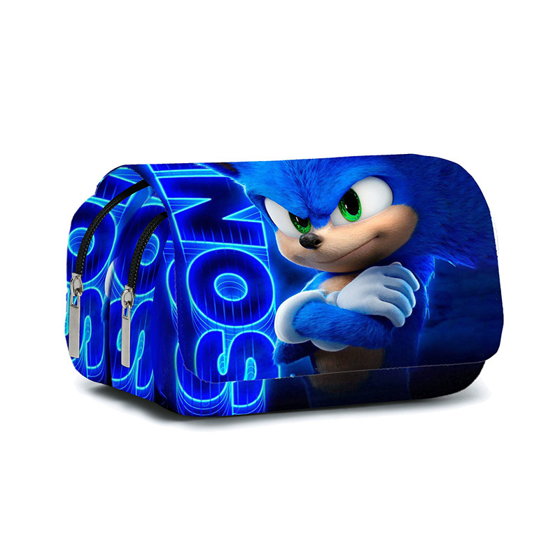 In-Stock Sonic Sonic Peripheral Elementary School Student Backpack Cross-Border Shoulder Bag Pencil Case Three-Piece Set Backpack