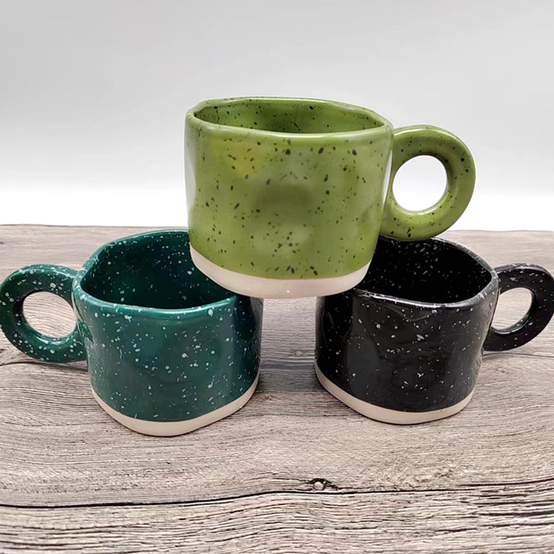 Salpicaduras de tinta taza creativa ins estilo grande taza de oído salpicaduras de tinta taza de café de cerámica desayuno taza de leche taza de agua taza