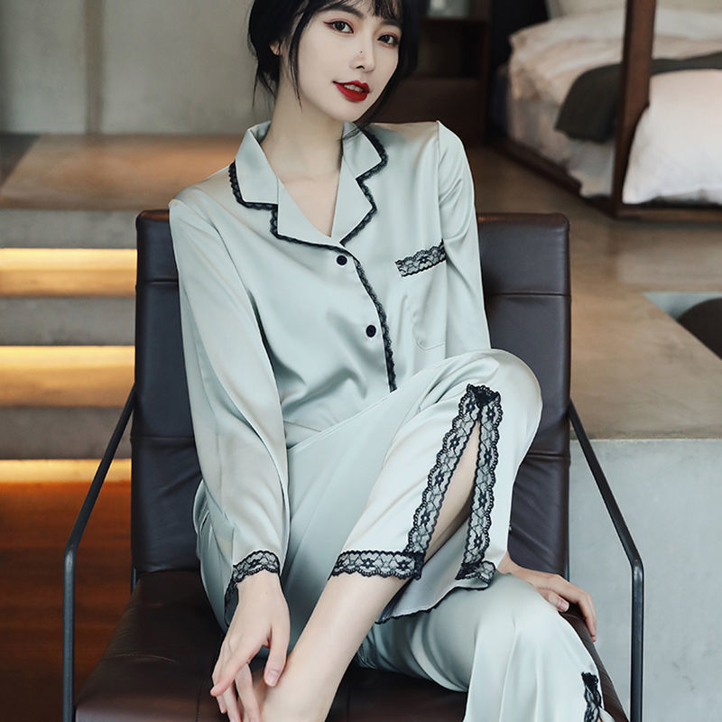 pajamas spring and autumn Borneol Thin section lady sexy suit clothes 2022 new pattern ins Wind home clothes