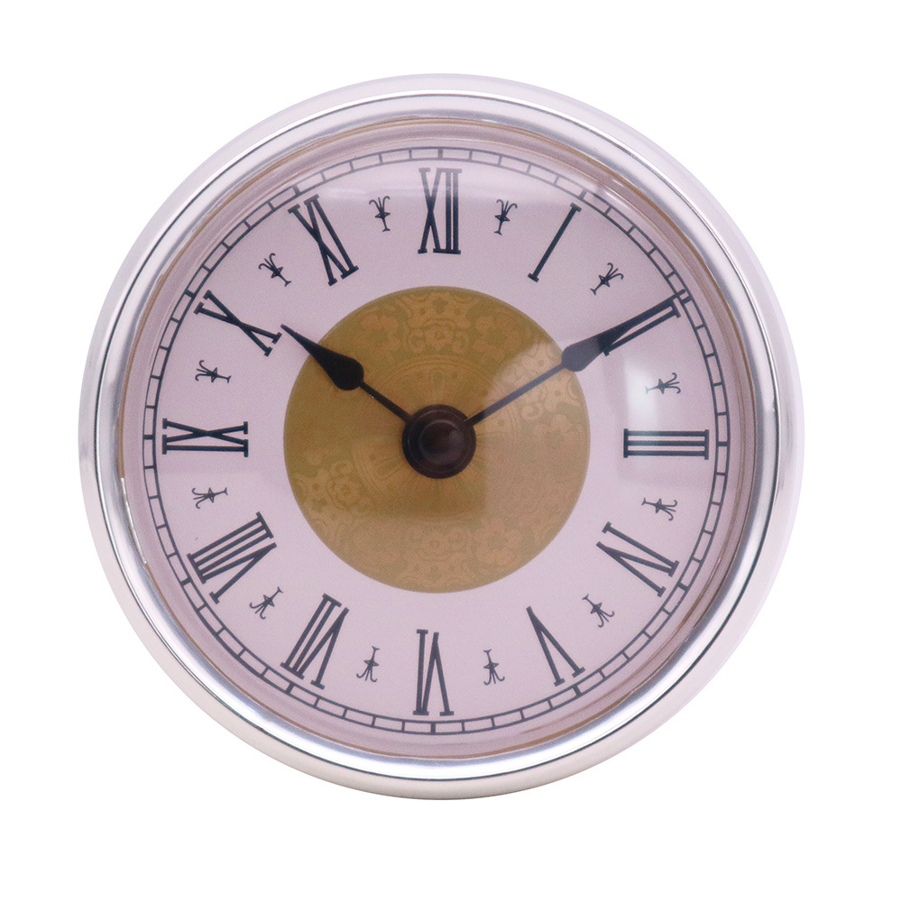 直径80mm银色花式白底黑罗马字钟头1