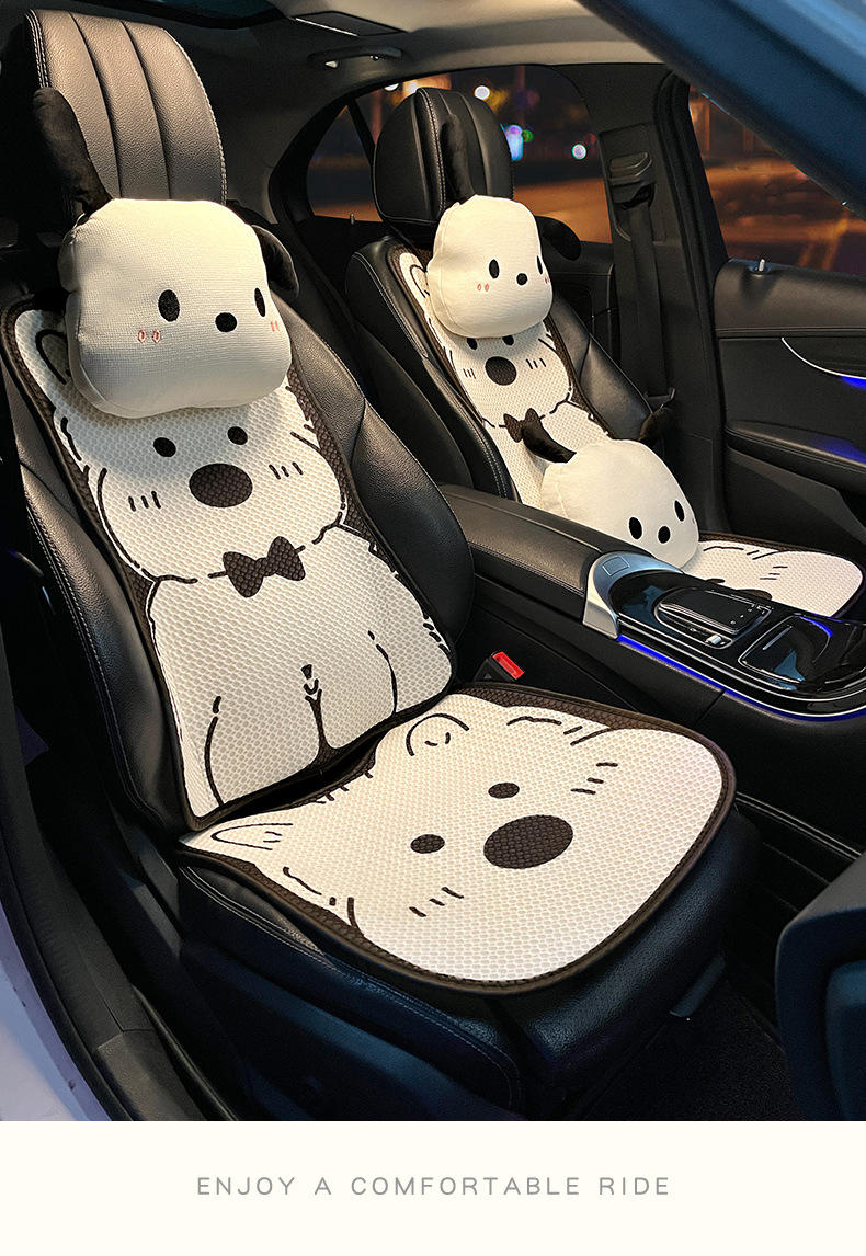 Car Seat Cushion Universal for All Seasons, Comfortable Cushion 2025 New Model, Cute Puppy Car Interior Rear Seat Cover, Cute Style