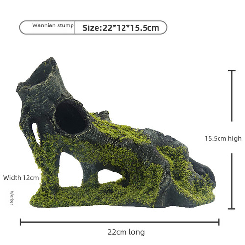 Aquarium Fish Tank Small Branch Landscape Decoration Resin Crafts Artificial Ornament Direct Manufacturer Sale Reptile Hideout Hole