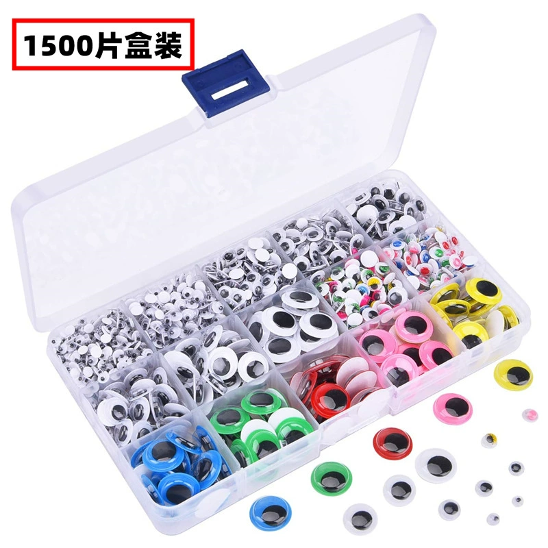 Различные размеры, смешанные с 1500 штуками самоклеящихся качающихся глаз, украшения для Хэллоуина, наклейки ручной работы «сделай сам»