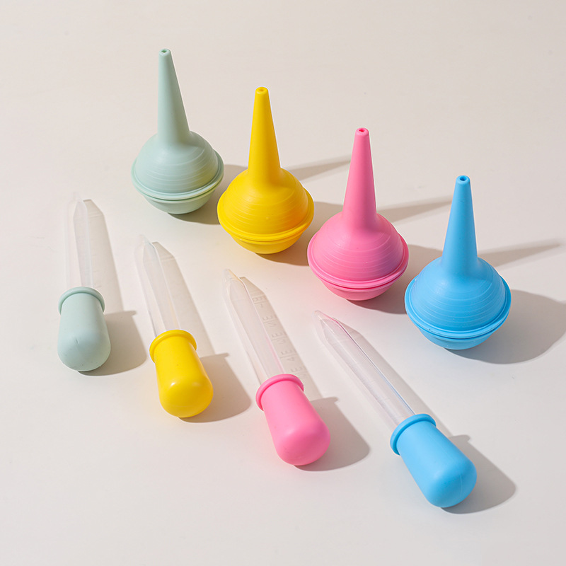 Alimentador de cuentagotas para bebés, aspirador nasal, nariz, congestión nasal, suministros para bebés, succión nasal, bomba TPE, aspirador nasal